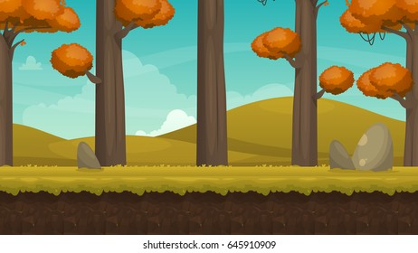 Seamless forest landscape. Vector illustration