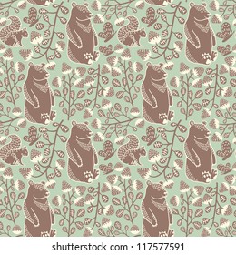 Seamless Forest Pattern Stock Vector (Royalty Free) 117577591 ...