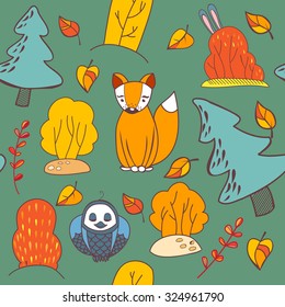 Seamless forest pattern