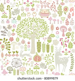 seamless forest pattern