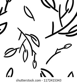 Seamless forest pattern with autumn leaves. Fall background. Vector wallpaper.