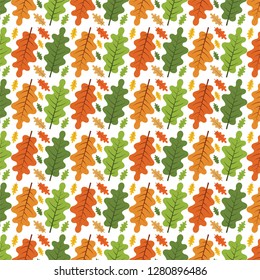 Seamless forest pattern autumn leaves. Fall background. Vector wallpaper - Vector.