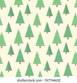 Seamless forest pattern with christmas   fir trees 