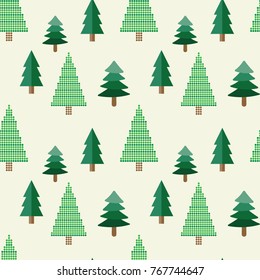 Seamless forest pattern with christmas   fir trees 