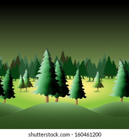 Seamless forest for your design, vector illustration, eps10