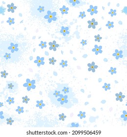 A seamless forget-me-not background. Vector illustration