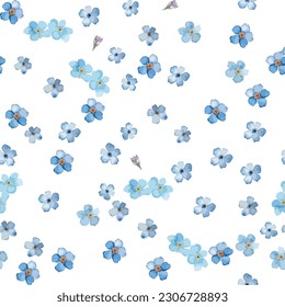 A seamless forget-me-not background. Vector illustration
