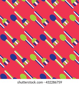 Seamless Fork and Spoon pattern vector