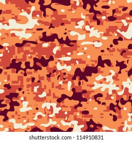 Seamless four color fall camouflage background pattern