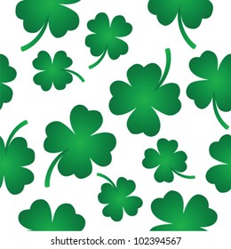 seamless four leaf clover  pattern on white background