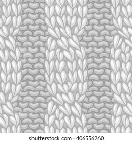 Seamless four-stitch cable front pattern. Cable twisting to the left knitting texture. C4F. Vector high detailed stitches. Boundless background can be used for web page backgrounds and invitations.