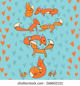 seamless fox pattern