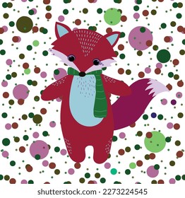 Seamless fox pattern. Vector file for designs.