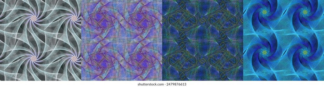 Colección de fondo de patrón de Fractal inconsútil