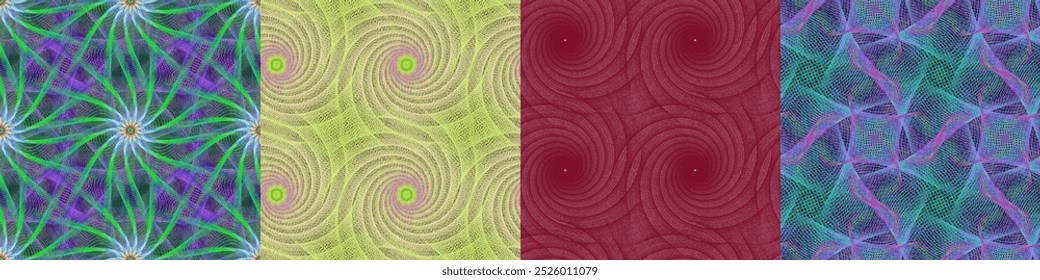 Coleção de plano de fundo de padrão fractal uniforme