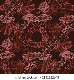 Patrón fractal sin fisuras en formato vectorial para tejidos impresos o cualquier otro propósito. Cada objeto se agrupa según el color, por lo que el patrón es editable, ajustable y fácil de usar.