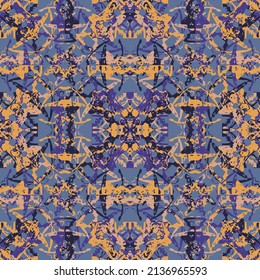 Seamless fractal pattern in vector format for printed fabrics or any other purposes. Every object is grouped base on color so the pattern is editable, tileable and easy to use.

