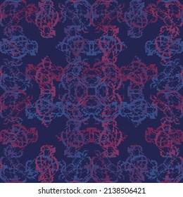 Nahtlose Fraktmuster in Vektorformat für bedruckte Stoffe oder für andere Zwecke. Jedes Objekt ist auf der Basis von Farben gruppiert, sodass das Muster editierbar, anpassbar und einfach zu bedienen ist.