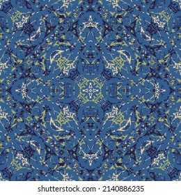 Seamless fractal pattern in vector format for printed fabrics or any other purposes. Every object is grouped base on color so the pattern is editable, tileable and easy to use.