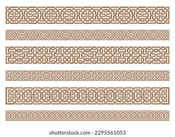 Seamless frame pattern in authentic arabian style. Vector illustration