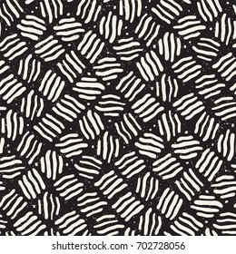 Seamless freehand pattern. Vector abstract rough lines background. Hand drawn grungy strokes.