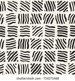 Seamless freehand pattern. Vector abstract rough lines background. Hand drawn strokes.