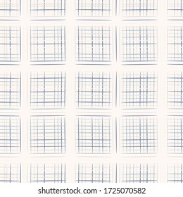 
Seamless french blue woven texture seamless vector pattern. Linen shabby chic style. Rustic kitchen woven texture  background. Farmhouse country home decor swatch. Gingham weave textile allover print