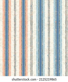 Seamless french blue yellow farmhouse style stripes texture. Woven linen cloth pattern grunge striped pink with blue background, Geometry texture classic modern repeat pattern