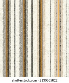 Seamless french blue yellow farmhouse style stripes texture. Woven linen cloth pattern grunge striped beige with grey background, Geometry texture classic modern repeat pattern