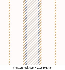 Seamless French country kitchen stitch stripe fabric pattern print. Yellow white vertical striped background. Batik dye provence style rustic woven cottagecore textile. 