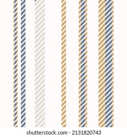 Seamless French country kitchen stitch stripe fabric pattern print. Yellow white vertical striped background. Batik dye provence style rustic woven cottagecore textile. 
