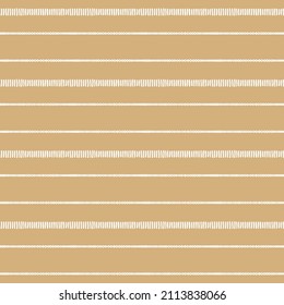 Seamless French country kitchen stripe fabric pattern print. Yellow white horizontal striped background. Batik dye provence style rustic woven cottagecore textile. 