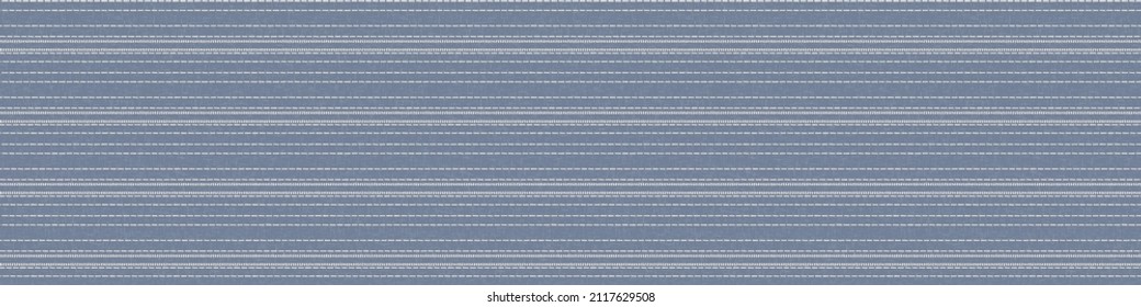 Seamless French country kitchen stripe fabric pattern print. Blue yellow white horizontal striped background. Batik dye provence style rustic woven cottagecore textile. 