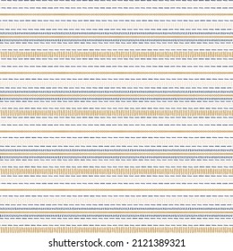 Seamless French country kitchen stripe fabric pattern print. Blue yellow white horizontal striped background. Batik dye provence style rustic woven cottagecore textile. 