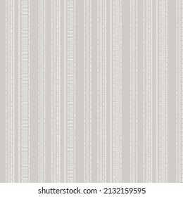 Seamless French country kitchen stripe fabric pattern print. Grey white vertical striped background. Batik dye provence style rustic woven cottagecore textile. 