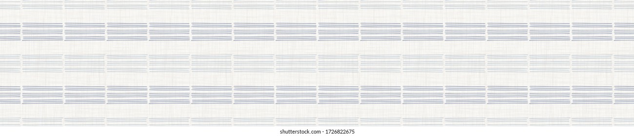 Seamless french farmhouse stripe pattern. Provence blue linen shabby chic style. Hand drawn texture. Yellow blue background. Interior wallpaper home decor swatch. Modern retro textile all over print