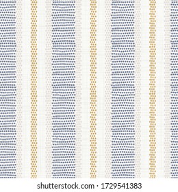 Seamless french farmhouse stripe pattern. Provence blue white linen woven texture. Shabby chic style weave stitch background. Doodle line country kitchen decor wallpaper. Textile rustic all over print - Shutterstock ID 1729541383