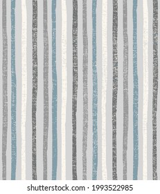 Seamless french farmhouse woven linen stripe texture. Natural pattern background. Organic ticking fabric for kitchen towel material. summer Pinstripe allover print,