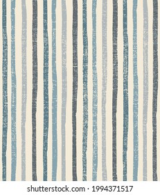 Seamless french farmhouse woven linen stripe texture. Natural pattern background. Organic ticking fabric for kitchen towel material. vintage Pinstripe allover print,