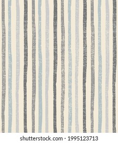 Seamless french farmhouse woven linen stripe texture. Natural pattern background. Organic ticking fabric for kitchen towel material. spring Pinstripe allover print,