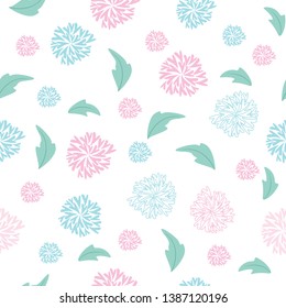 Seamless fresh floral pattern with bright colorful flowers and tropic leaves on a white background. Vector elegant template for fashion prints. Modern floral background. - Vector illustration.