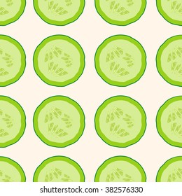 Seamless fresh juicy cucumbers pattern vector
