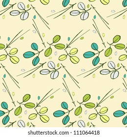 Seamless fresh pattern with leaves