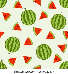 Seamless fresh red pineapple pattern design, flat watermelon pattern template vector