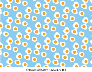 Seamless Fried Egg Pattern Background Vector.