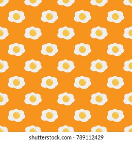 Seamless Fried eggs pattern background. Vector Illustration