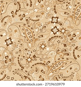 Patrón de flores sin costuras hecho de tela tradicional para la moda. Simple, adecuado para la impresión rotativa sobre un fondo oscuro. Diseño Básico de la tela del ilustrador de la fabricación 