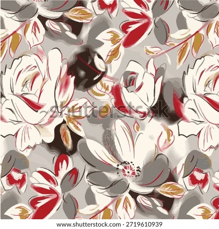 Seamless frlower pattern made from traditional fabric for fashion. Simple, suitable for rotary printing on a dark background. Basic Manufacture illustrator fabric design 