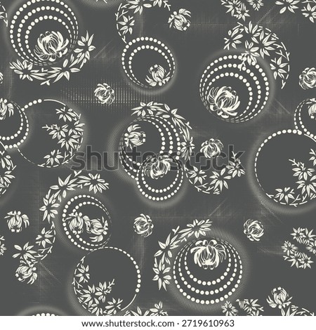 Seamless frlower pattern made from traditional fabric for fashion. Simple, suitable for rotary printing on a dark background. Basic Manufacture illustrator fabric design 