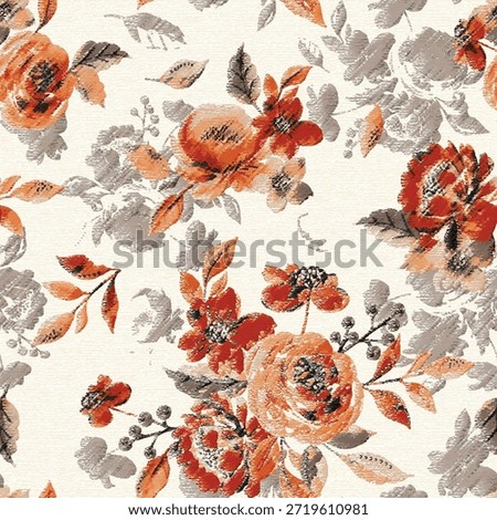 Seamless frlower pattern made from traditional fabric for fashion. Simple, suitable for rotary printing on a dark background. Basic Manufacture illustrator fabric design 